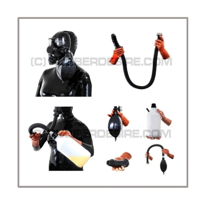 Deluxe PMK-2TA gasmask-zipperhood-system ULTIMATE-P with tube-set, sniffdildo, inhaler-set and rebreathing-bag-set